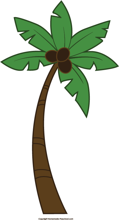 Palm Tree Clipart Monkey Tree - Vacation Summer Clip Art (391x722)