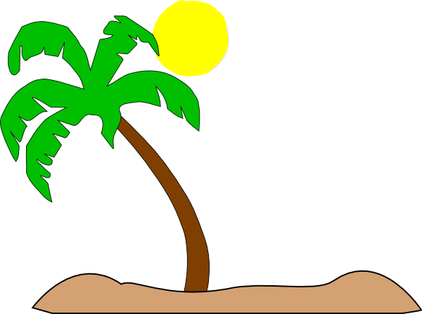 Palm Tree Beach Clip Art (600x447)
