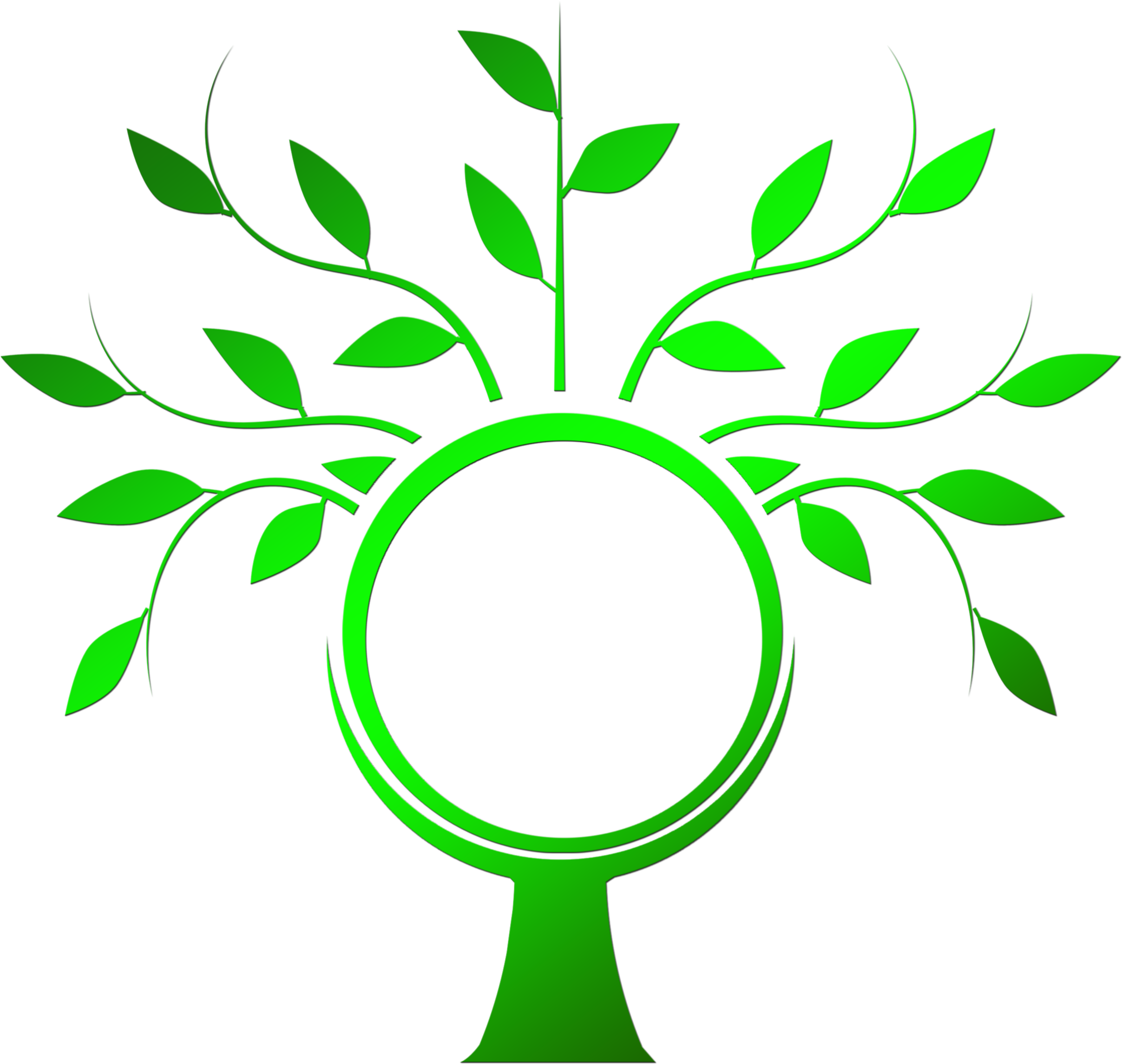 Green Tree Silhouette Inside With The Globe - Busca Del Tiempo Perdido: La Prisionera [book] (2500x2500)