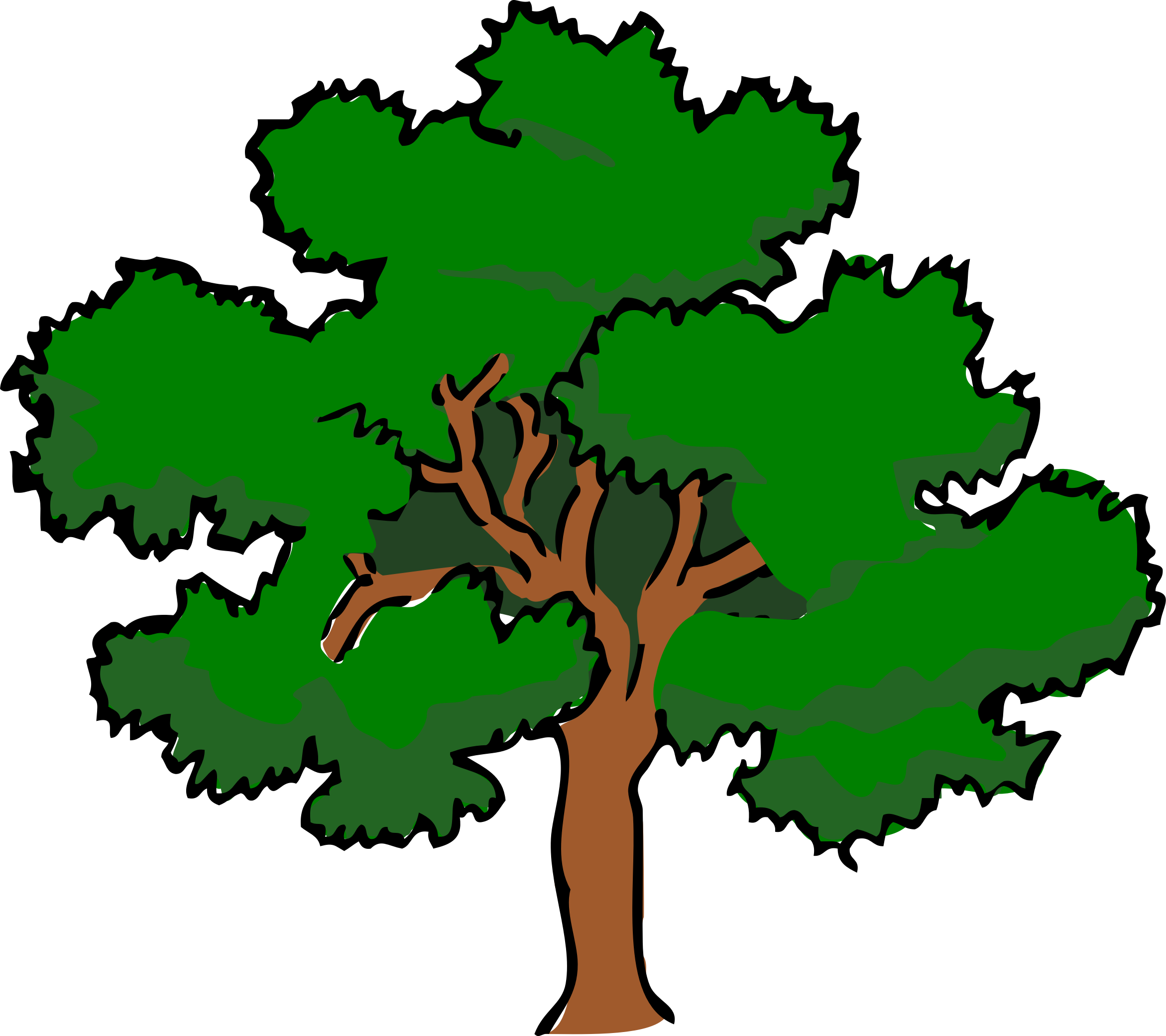 Clipart Oak Tree Redux - Make A Multiplication Tree (2342x2081)