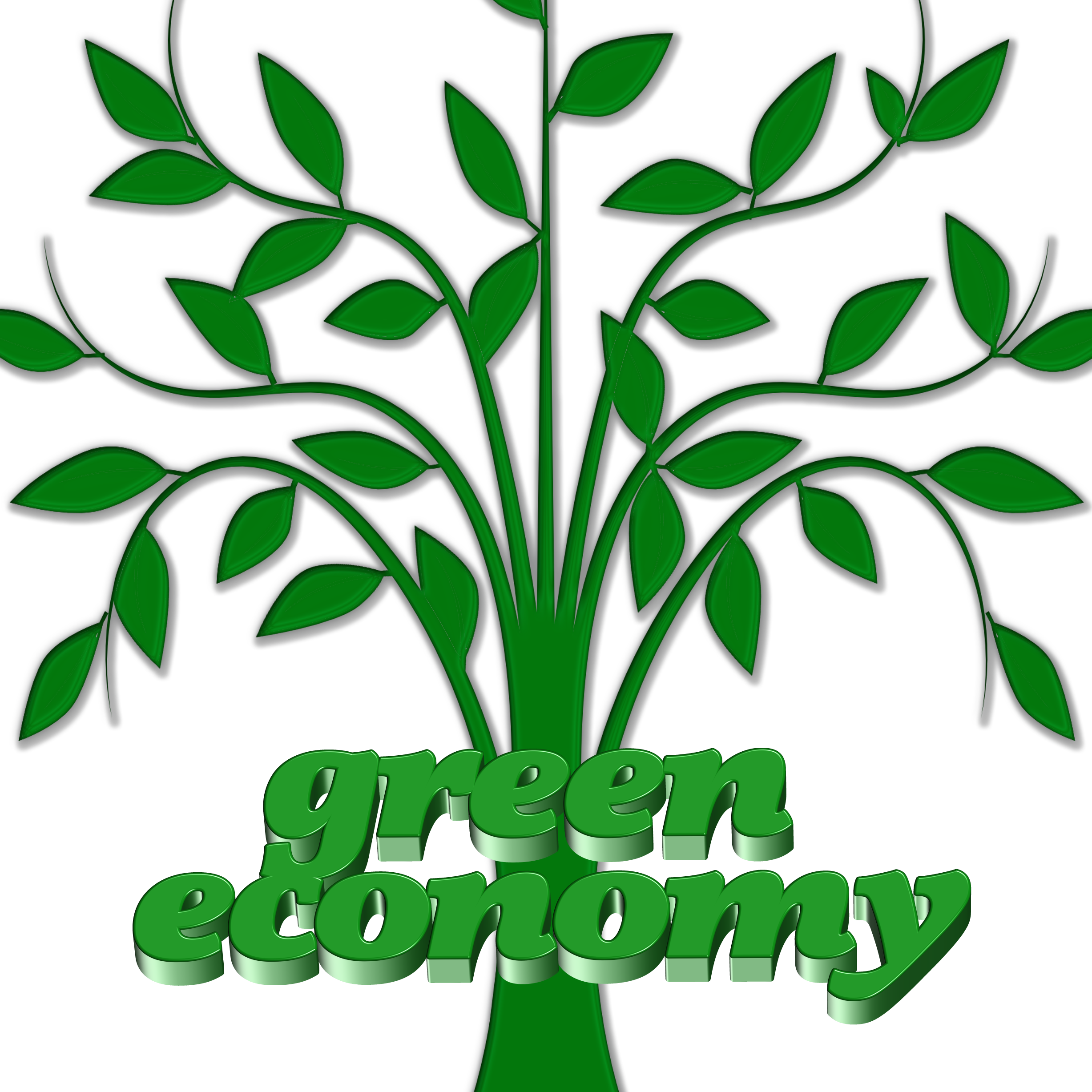 Silhouette Of A Green Tree With The Words Green Economy - Budgeting [book] (2455x2455)