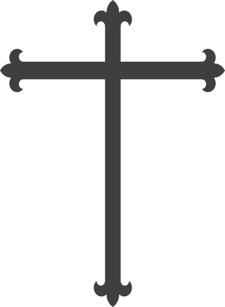 Grey Cross Clip Art At Clker - Black Cross Png (438x597)