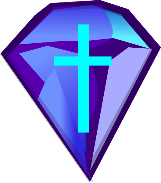 Purple Cross Clip Art Blue Purple Dia - Blue And Purple Cross (528x599)