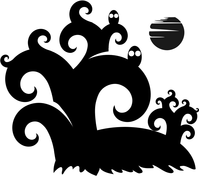 Spooky Tree Window Silhouette Images & Pictures - Spooky Forest Clip Art (800x800)