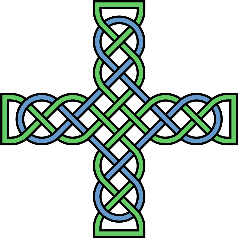 Knotwork Cross Multicolored - Celtic Knot Pattern (2000x2000)
