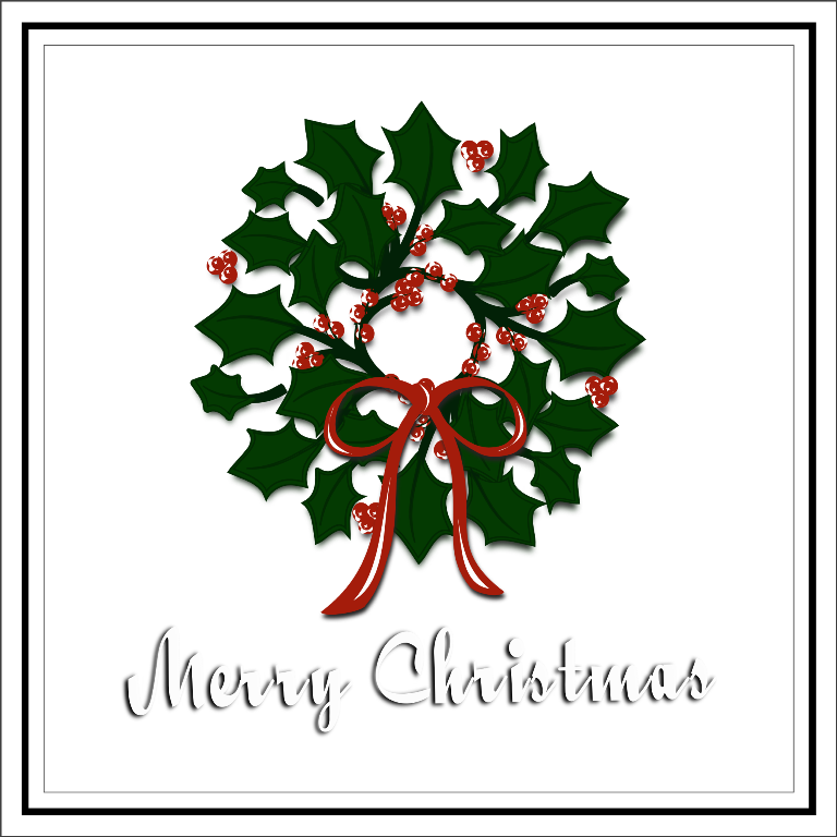 Merry Christmas Wreath Svg File Clipart - Scalable Vector Graphics (768x768)