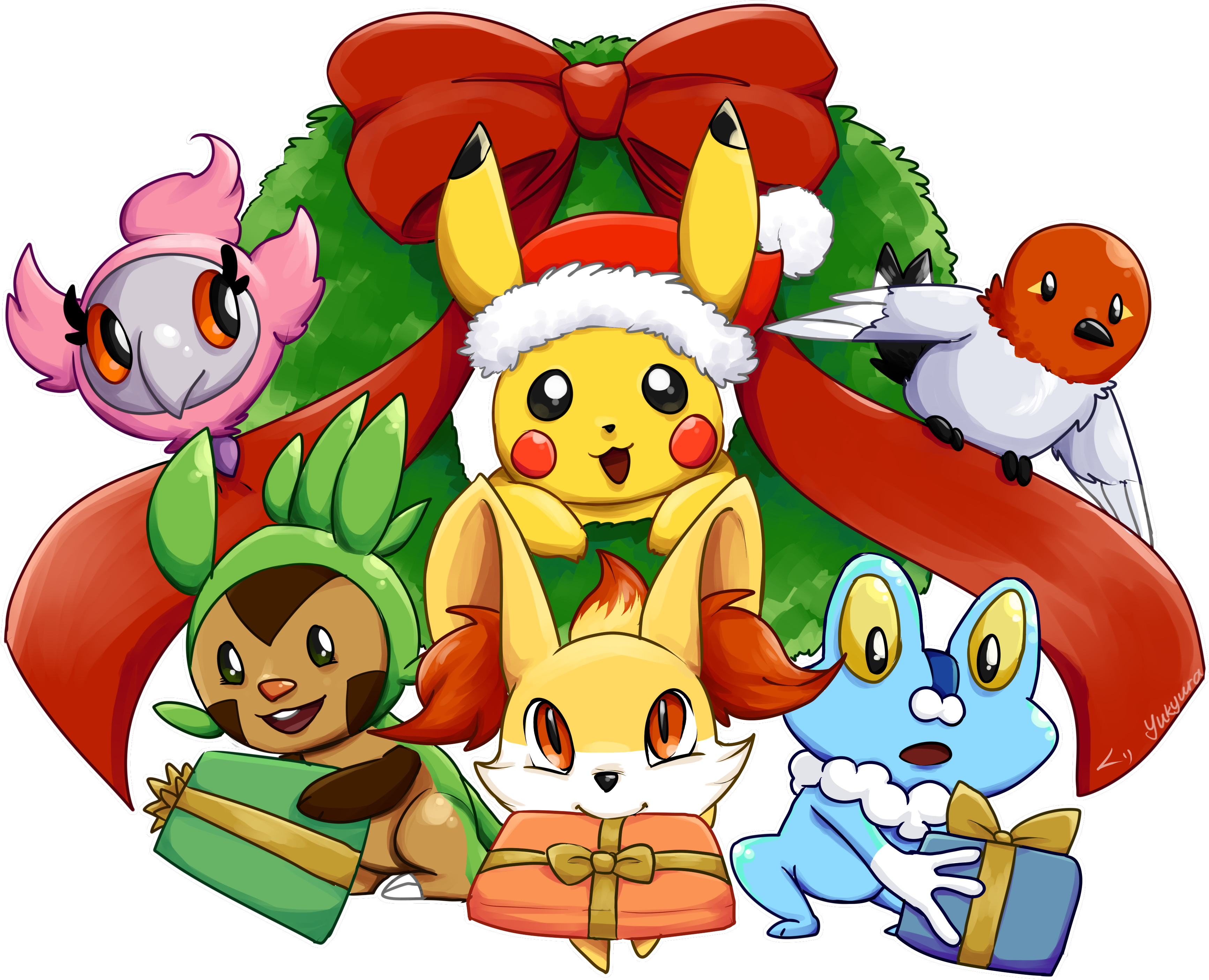 Pokemon Christmas Clipart - Pokemon Christmas (3700x2900)