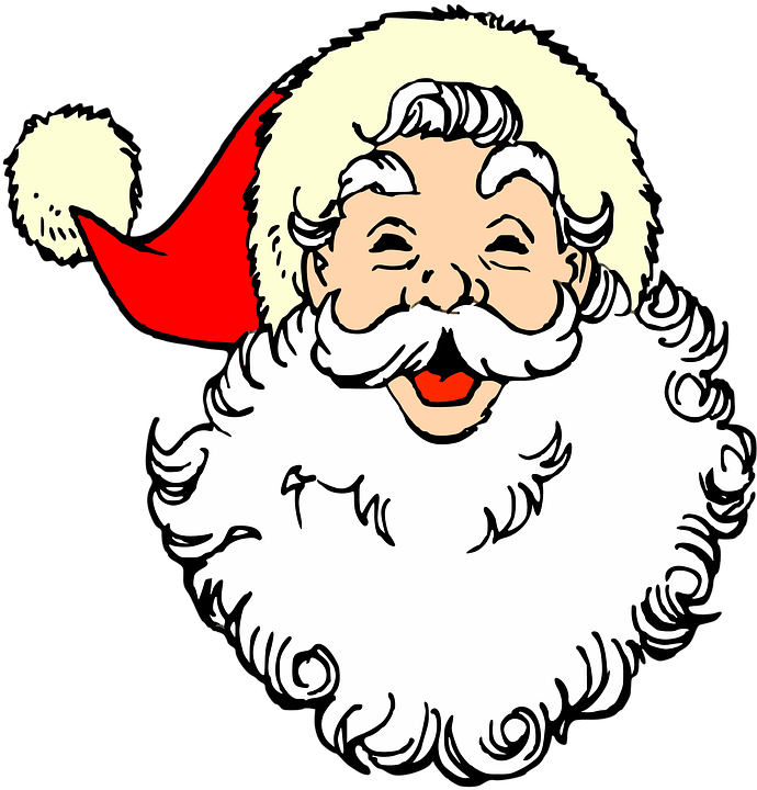 Merry Christmas Clipart 11, - Sequin African Santa Claus Shower Curtain (690x720)