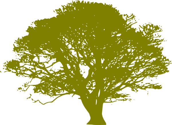 Green Print Oak Tree Clip Art At Clker - Trees By Joyce Kilmer (600x436)