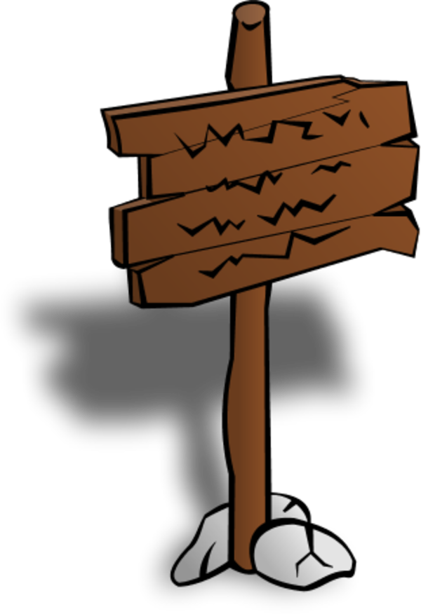 Wooden Sign Post Stick - Sign Post Clip Art (600x876)
