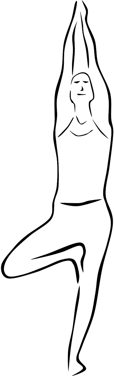 Beginner Yoga Clipart Tree Pose - Vrikshasana Black And White (640x1280)