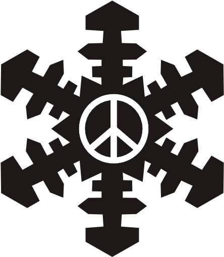 Snowflake Christmas Xmas Holiday Peace Symbol Sign - Real Poncho Or A Sears Poncho (555x555)
