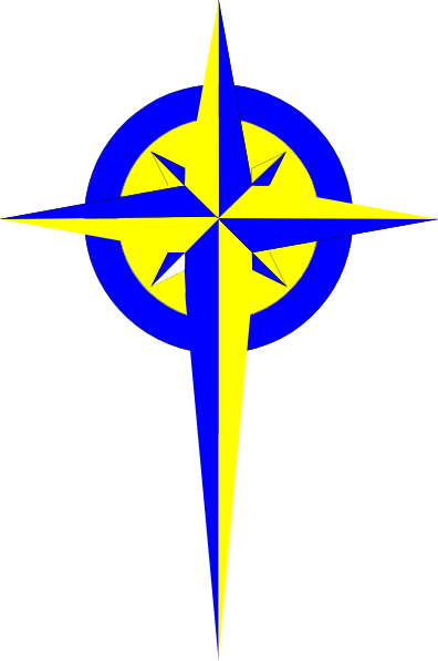 Cross Svg Clip Arts 396 X 597 Px - Compass Rose (396x597)