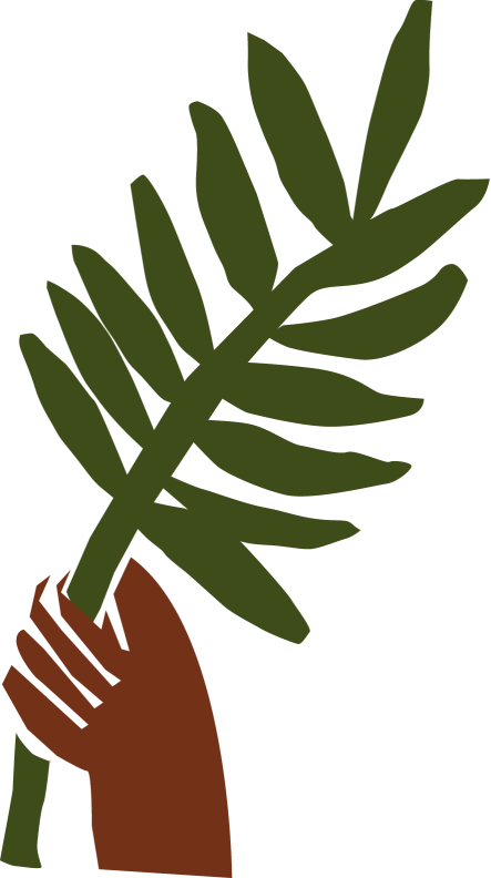 Palm Leaf Clip Art Free - Hand Holding Palm Leaf (443x792)
