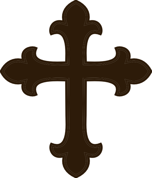 Brown Cross Clip Art At Clker - Decorative Cross Svg (510x595)