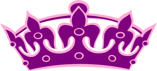 Tiara No Cross Purple On Pink Clip Art At Clker - Purple Crown Clipart Transparent (600x271)
