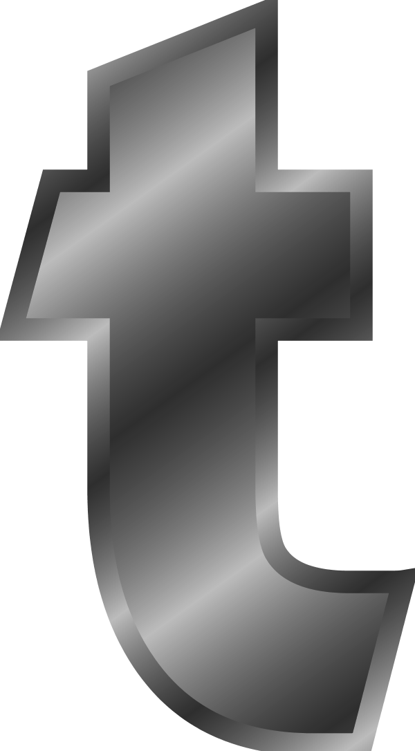 T Alphabet Letter - Letter T Black Clip Art (600x1086)