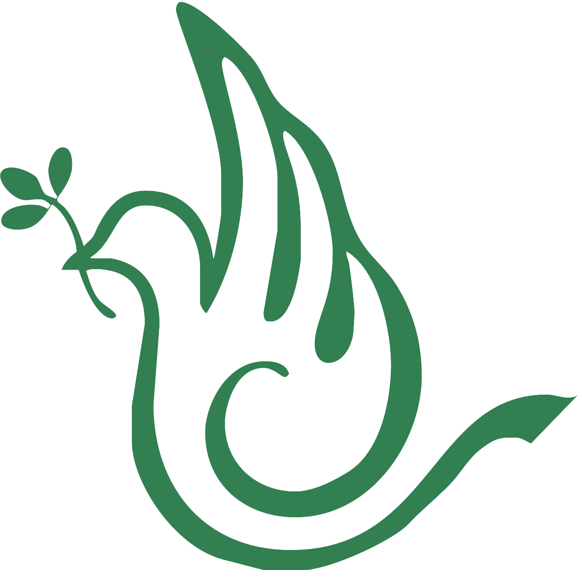 Descending Dove Outline - Martha O Bryan Center Logo (1184x1167)