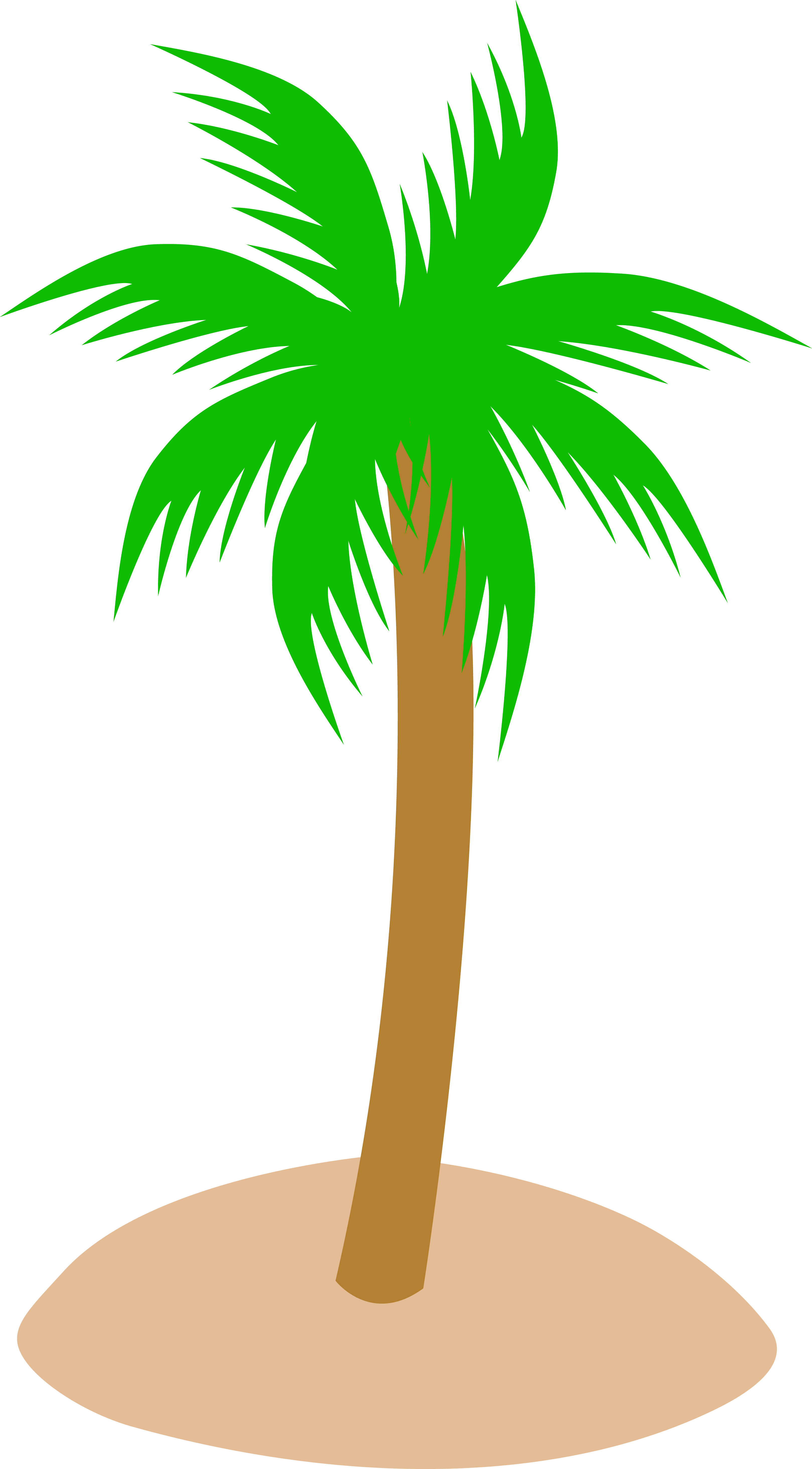 Cartoon Palmtree - Tall Palm Tree Clip Art (3237x5853)