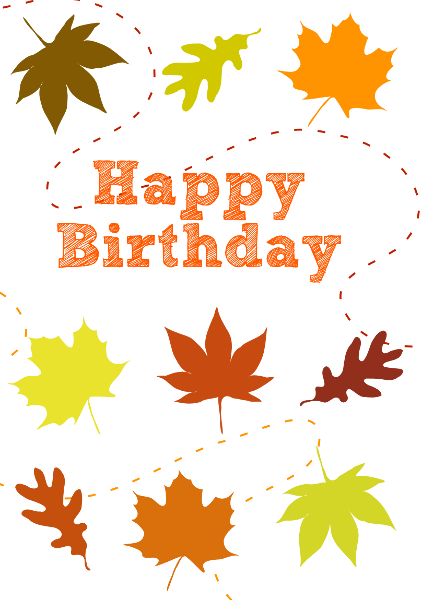 Autumn - Happy Birthday Fall Theme (421x600)