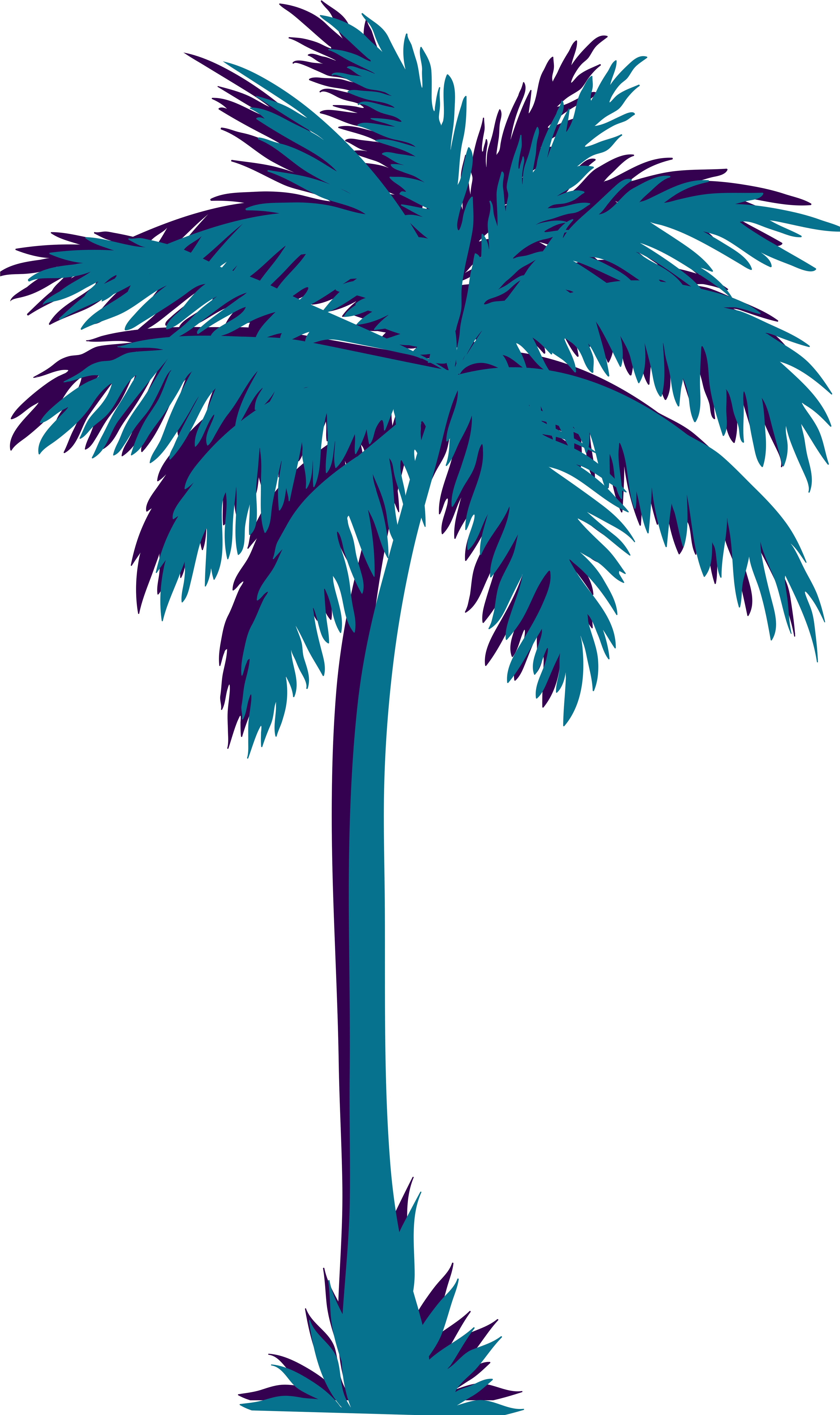 Click To Add Or Remove Any Object To Your Canvas - Transparent Vaporwave Palm Trees (4738x8000)