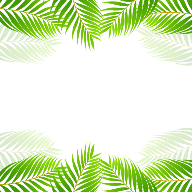 Green Tropical Leaf Border Vector , Green, Tropical, - Hoja Png (640x640)