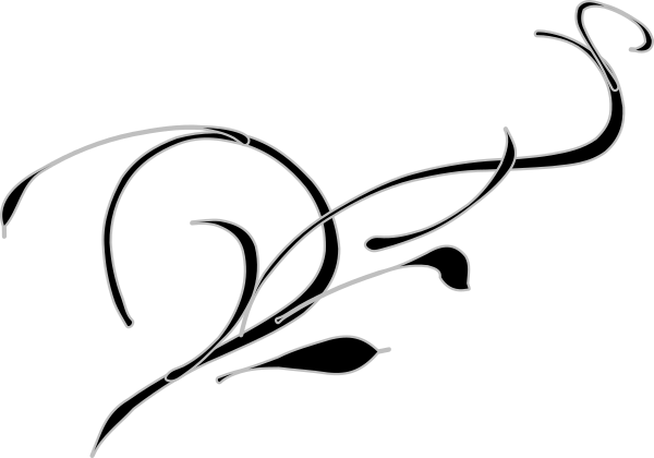 Black And White Filigree Background Clipart - Swirls With No Background (600x420)
