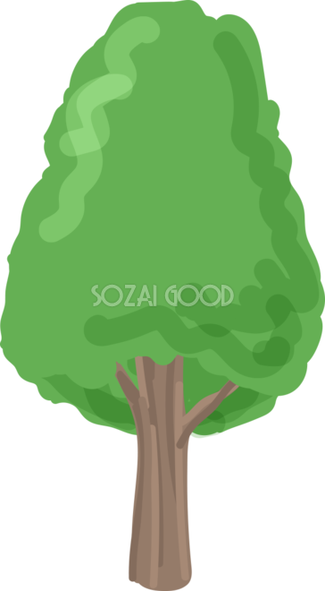 木 シンプルな黄緑色の木 無料イラスト82046 - Illustration (364x660)
