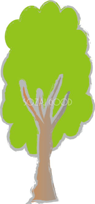 手書き風の長方形の木の無料イラスト81526 - Illustration (309x660)