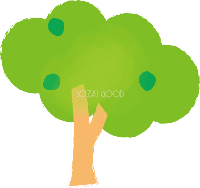 かわいい雲みたいな木の無料イラスト81500 - Illustration (660x619)