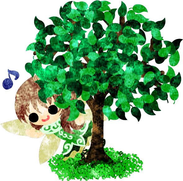 Atelier B/w フリーのイラスト素材「木の妖精のイラスト」 Free Illustration - Illustration (600x595)