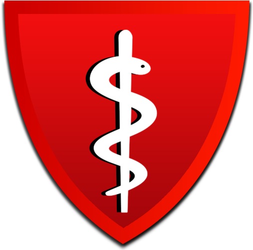 Rod Of Asclepius Red Shield - Rod Of Asclepius Red (512x512)