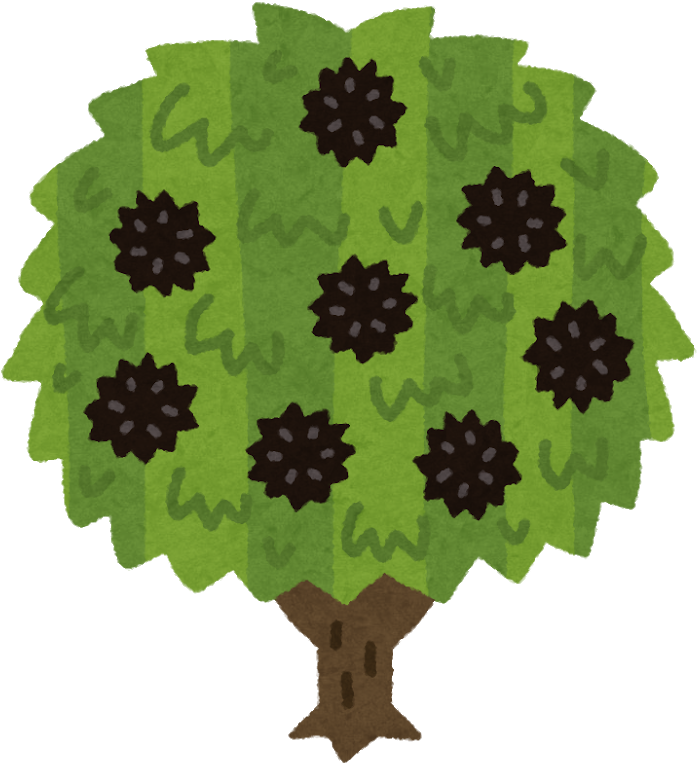 栗の木のイラスト - Placemat (741x800)