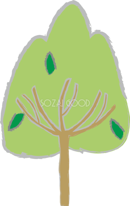 手書き風の山のような木の無料イラスト81522 - 81522 (417x660)