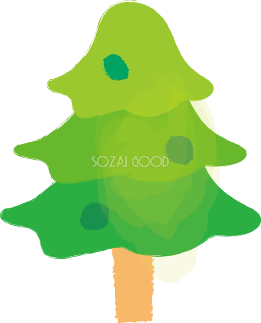 かわいい３つ重なる木の無料イラスト81496 - Illustration (535x660)