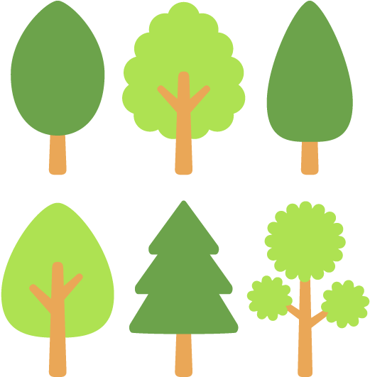 シンプルな木 6種の無料ベクターイラスト素材 山 自然 イラスト 素材 640x640 Png Clipart Download