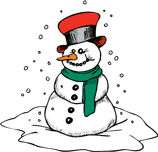 Free Snowman Clipart - Snowman Coloring Pages (600x635)