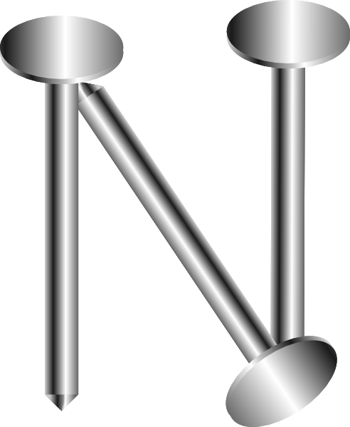 N Letter Nails Clip Art At Clker - Nails Clipart Png (492x599)