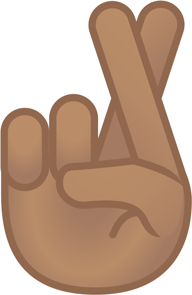 Crossed Fingers Medium Skin Tone Icon - Iphone Cross Finger Emoji (1024x1024)