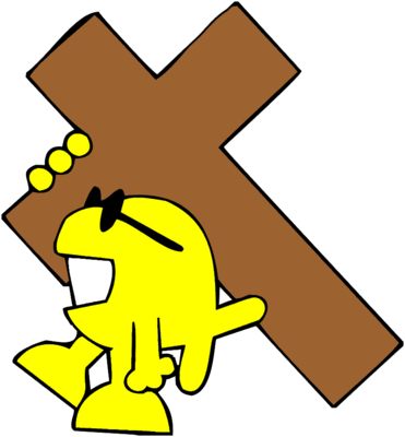 Carrying Cross Clipart - Smile Cross (371x400)