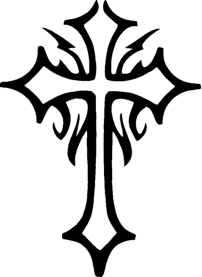 Celtic Cross Png Clipart - Simple Tribal Cross Tattoo Designs (400x549)
