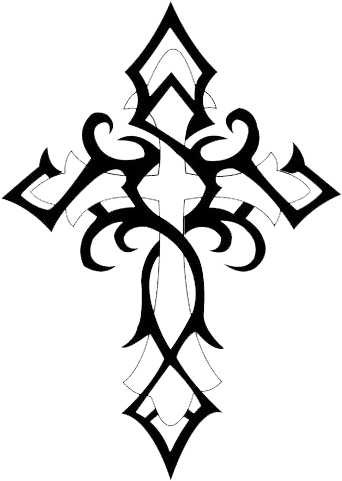 Download Png Cross Tattoos Free Png Image Cross Tattoos - Tribal Cross Tattoos (650x480)