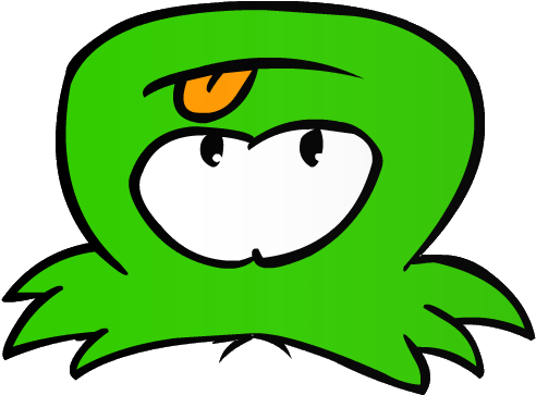 Green Puffle Old Art - Green Puffle (510x399)