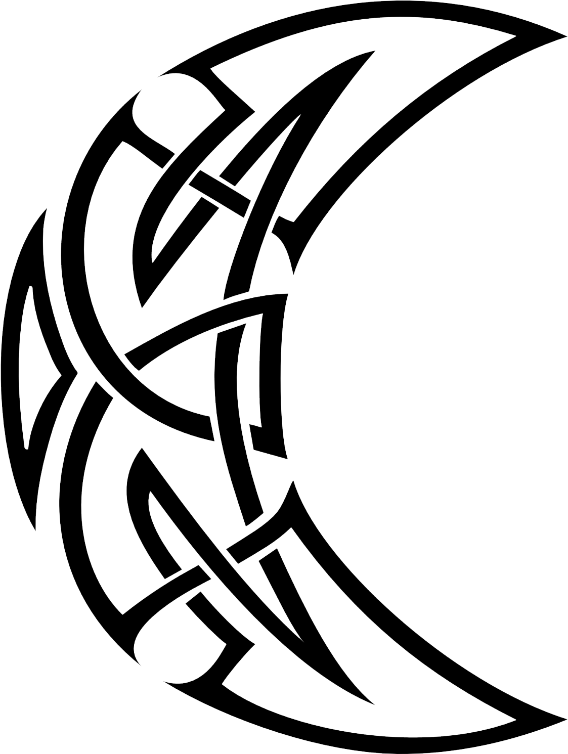 Celtic Clipart Tatoo - Tribal Moon Png (1654x1654)