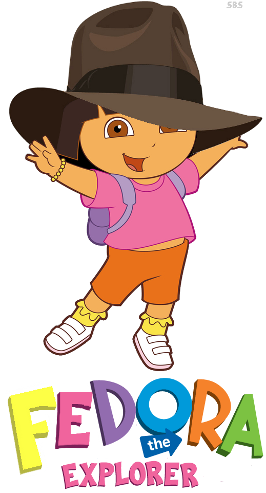 Fedora The Explorer - Dora With A Hat (524x974)
