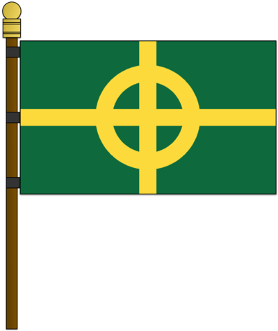 Ireland Celtic Cross Flag By Kristberinn - Flag (400x477)