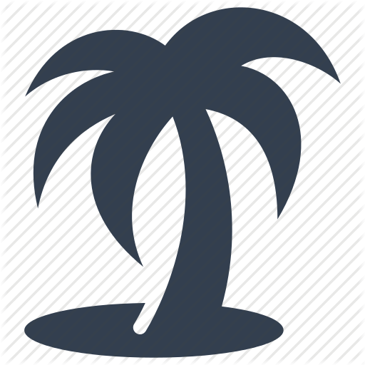 Tropical Islands Resort Tropics Beach Clip Art - Sea Side Tree Logo (512x512)