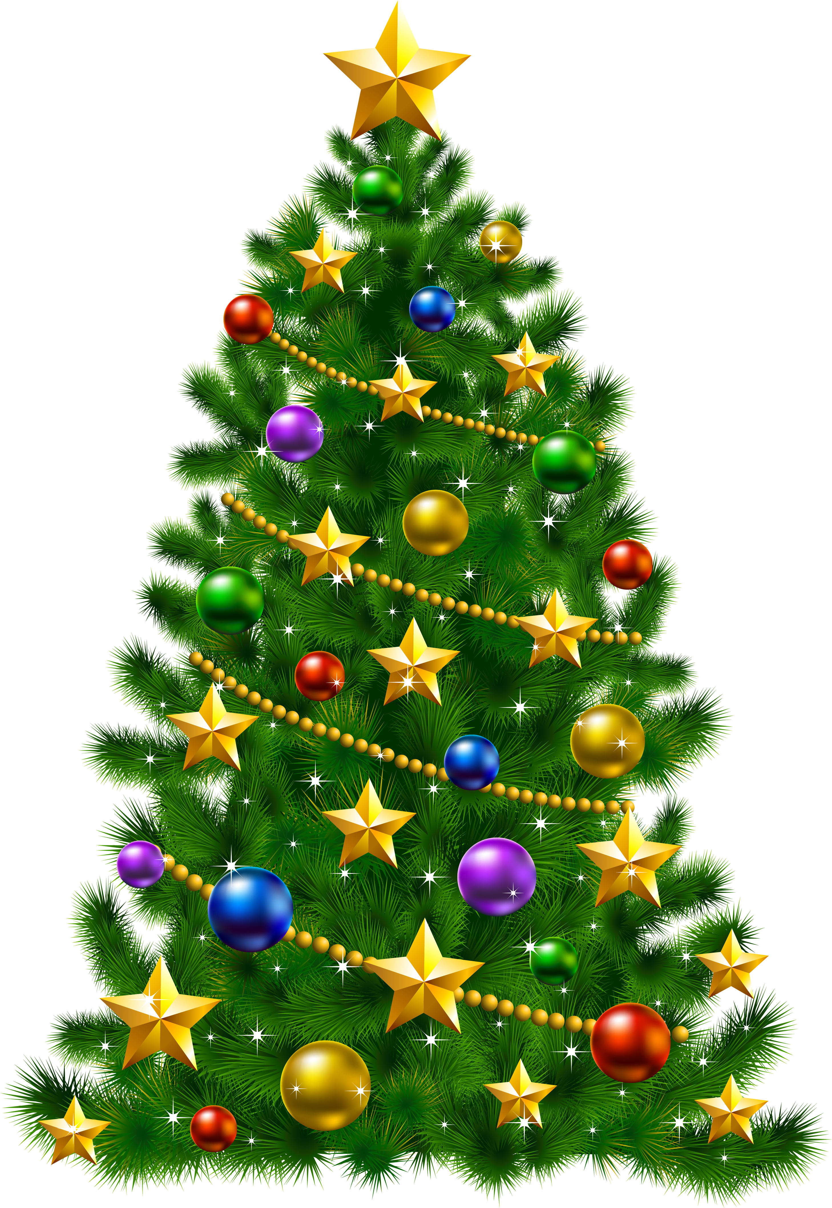 Transparent Christmas Tree With Stars Png Clipart - Christmas Tree With Stars (3000x4277)
