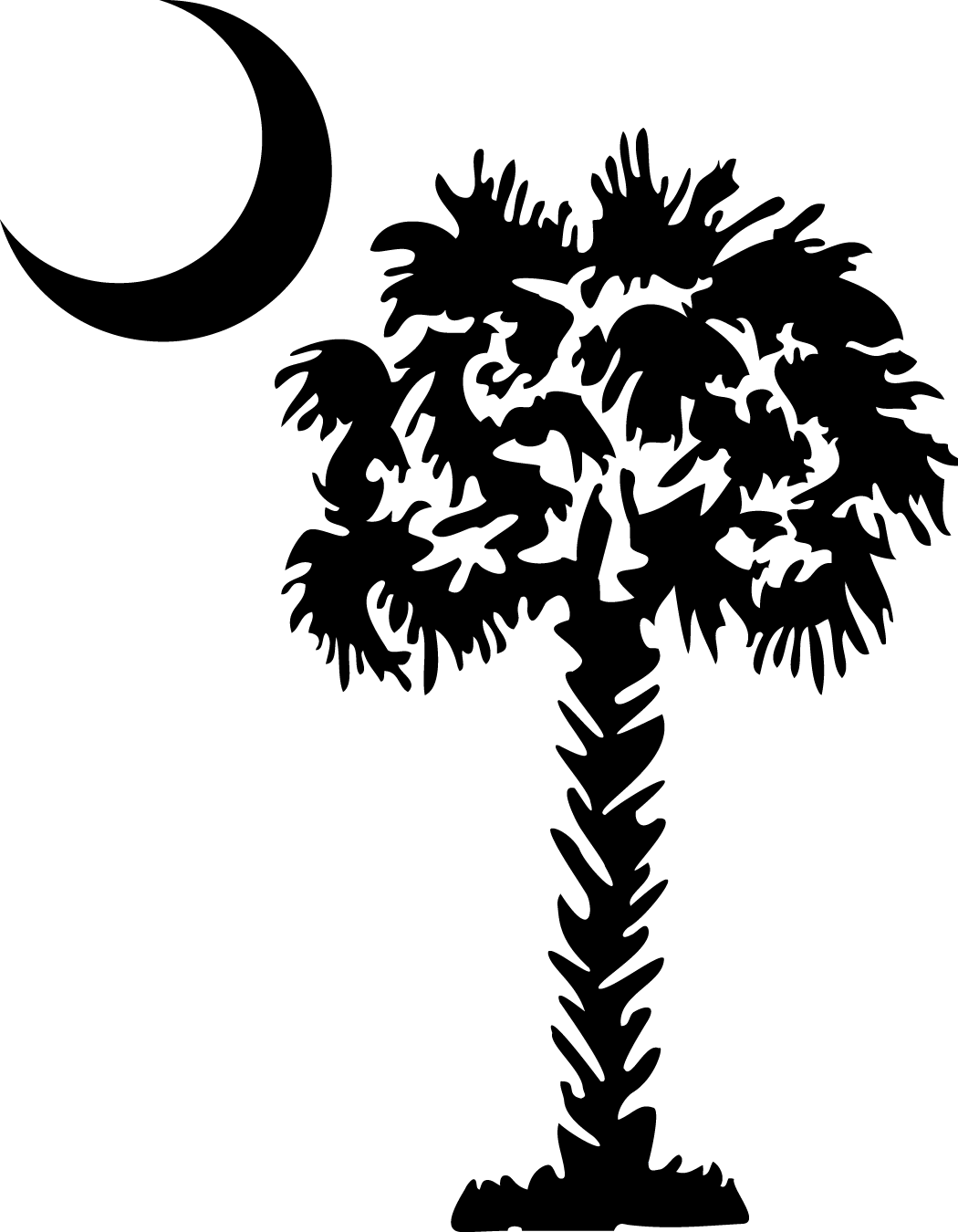 Moon Clipart Palmetto Tree - Palmetto Tree Clip Art (1050x1350)
