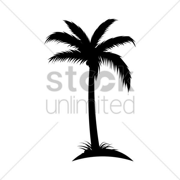 Pin Palm Tree Outline Clip Art - Vector Graphics (600x600)